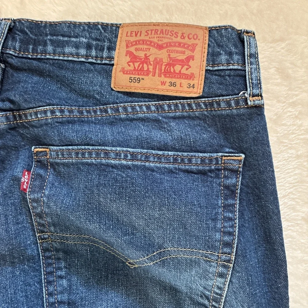 Levis 559 Jean Mens Relaxed Fit Straight Leg Med Wash Denim 36x34 (Fits 36x32) - Picture 10 of 12